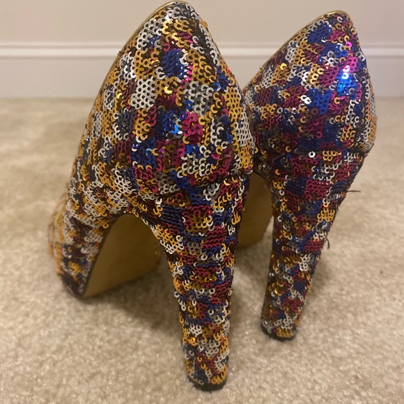 Nine West Sequin Shoes- Sz 7.5 - Picture 3 of 5